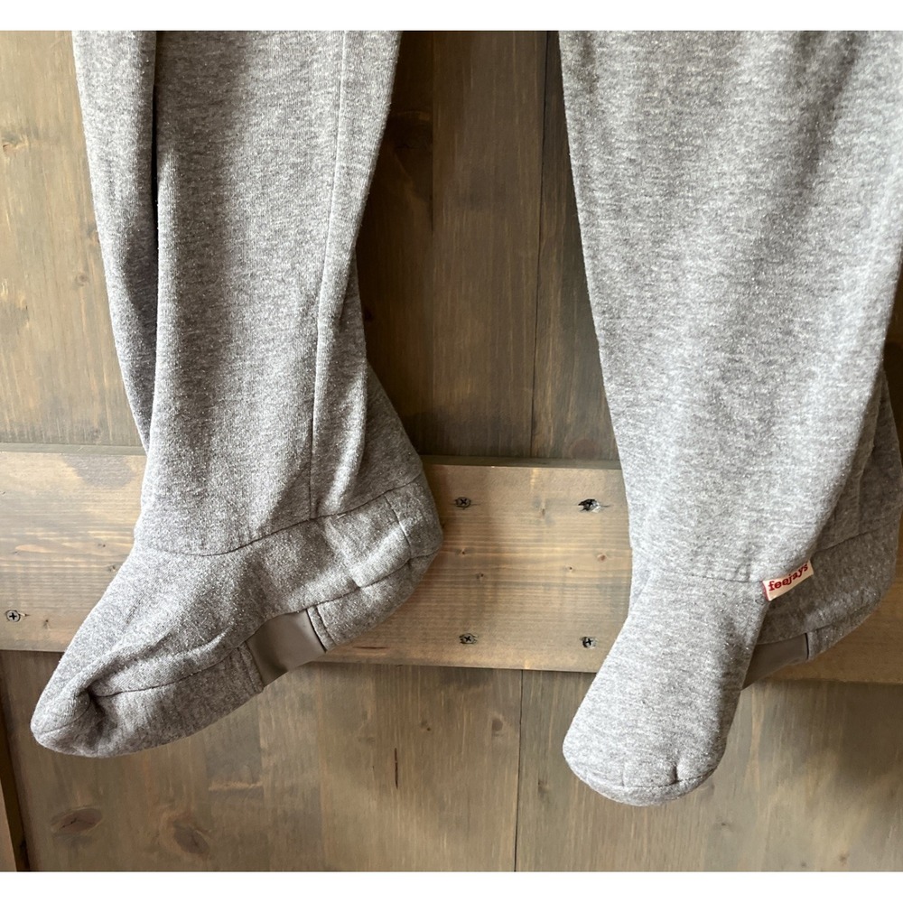 FeeJays Footed Sweatpants Footies Lounge PJ Pants Size Large Gray Pajamas - Picture 2 of 9